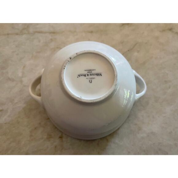 Villeroy & Boch white porcelain soup bowl double handles 4-1/4” - Picture 8 of 13